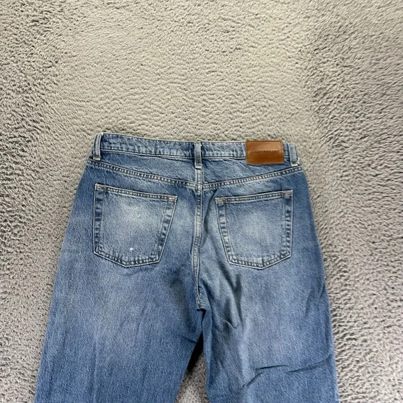 Lucky Brand Jeans Womens 8 Blue Cotton Denim Boyfriend Relaxed Faded Workwear - Picture 6 of 12